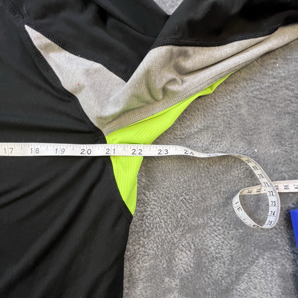 Polo Sport Shirt Mens Large US Open Tennis Pullover 1/4 Zip Neon Long Sleeve - Picture 6 of 7